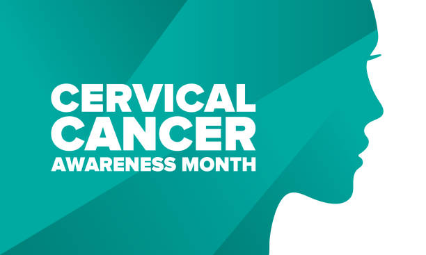 Cervical Cancer Awareness Month. Celebrate annual in January. Woman healthcare. Girl solidarity. Cancer prevention. Female disease. Medical healthcare concept. Poster, banner and background. Vector vector art illustration