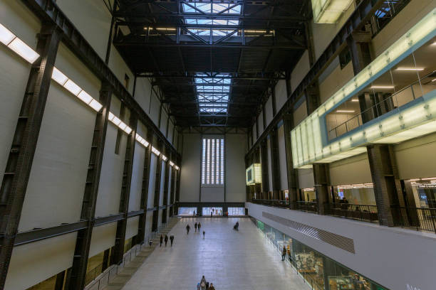 The Turbine Hall of the Tate Modern museum in London stock photo