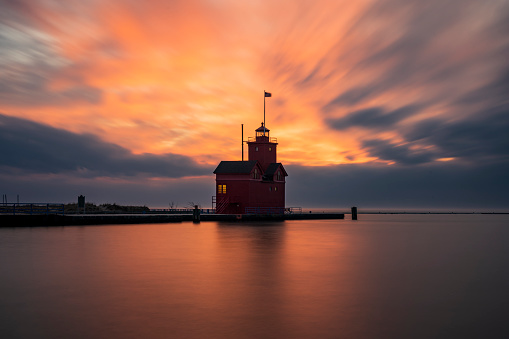 Holland Harbor Lighthouse in Holland, Michigan, commonly known as the \