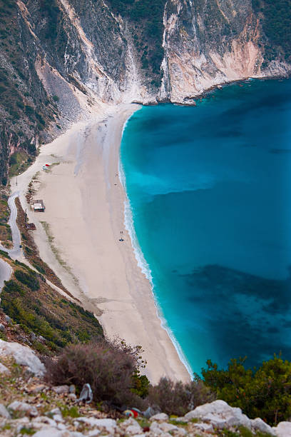 Sea shore of the island Kefalonia in Greek stock photo