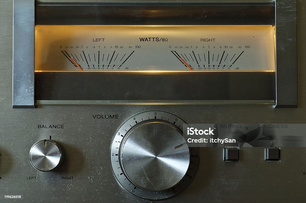 Vintage stereo system with amplifiers Vintage stereo system with amplifiers. Amplifier Stock Photo