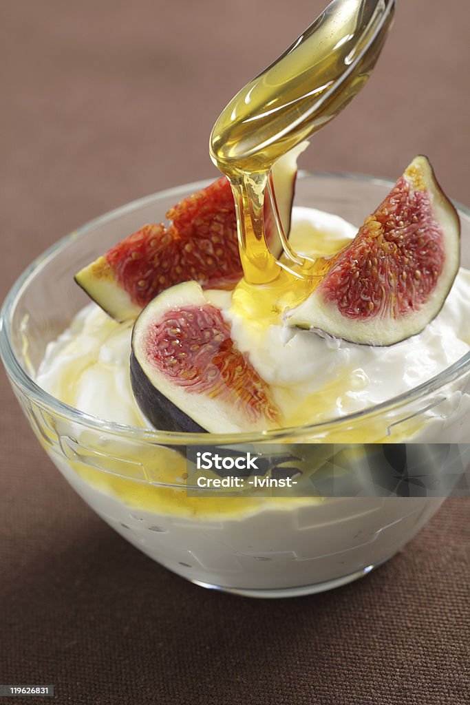 Greek yogurt with figs and honey  Greek Yogurt Stock Photo
