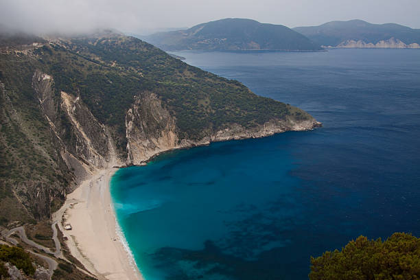 Sea shore of the island Kefalonia in Greek stock photo