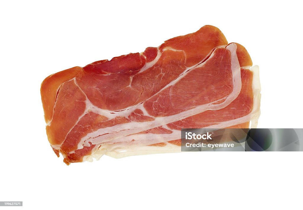 Serrano ham slices isolated  Serrano Ham Stock Photo