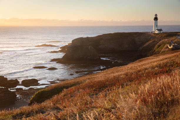 Yaquina Headland Lighthouse at Sunset