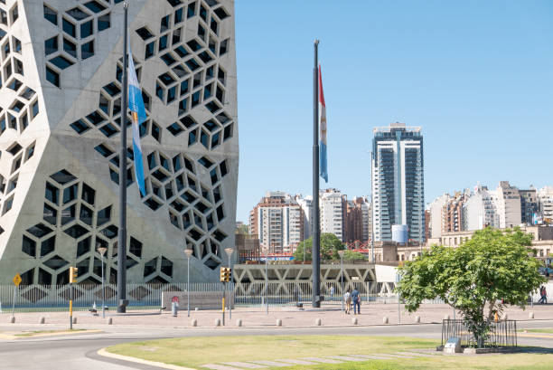 Cordoba Argentina December 17 modern architecture in Bicentenario district Northern Cordoba. Shoot on December 17, 2019