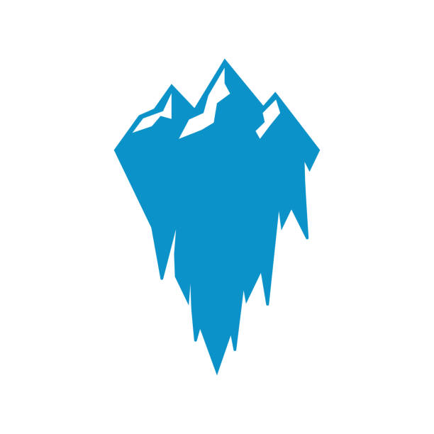 ice mountain ikona szablonu wektor izolowany - iceberg ice mountain arctic stock illustrations