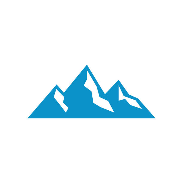 ледяная гора значок дизайн шаблон вектор изолированы - ski resort mountain winter mountain range stock illustrations