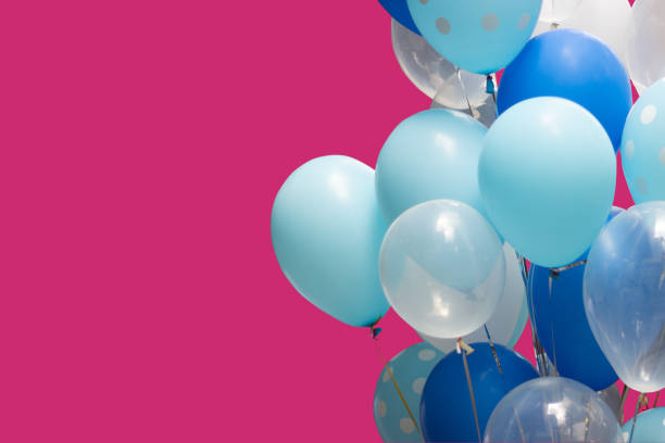 istock colorful ballon on pink background. 1196299577