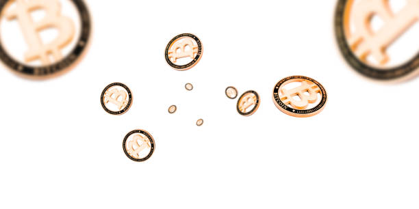 istock Falling coins. Golden Cryptocurrency on white. Litecoin, Ethereum, Bitcoin background. 1196308419