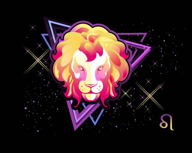 ilustraciones, imágenes clip art, dibujos animados e iconos de stock de signo del zodíaco leo - leo signo del zodíaco