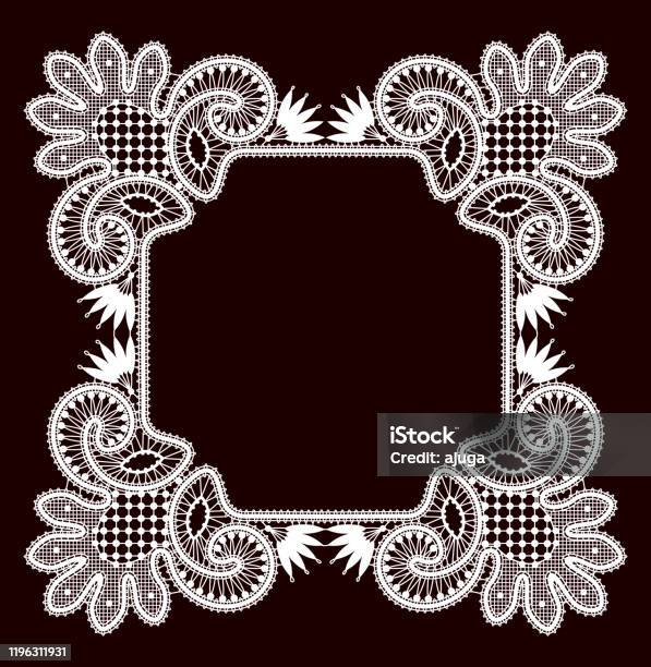 White Lace Pattern Frame White Lace Patternmonochrome Clip Art Stock Illustration - Download ...