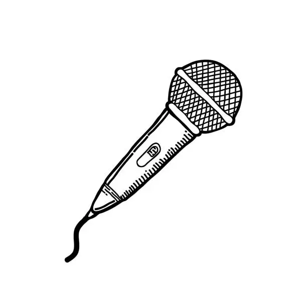 Vector illustration of microphone drawing