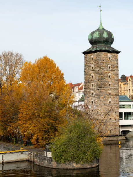 istock Water tower near river Vltava in Prague 1196312466