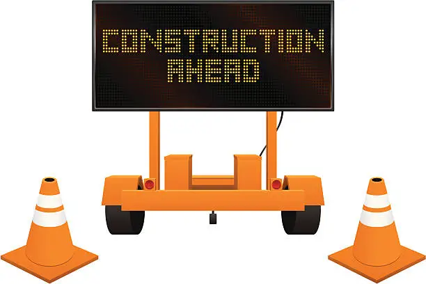 Vector illustration of Construction Signs