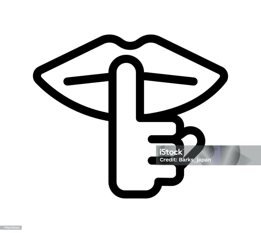 Hình Minh Họa Biểu Tượng Vector Bí Mật Tắt Tiếng Im Lặng Hình minh ...