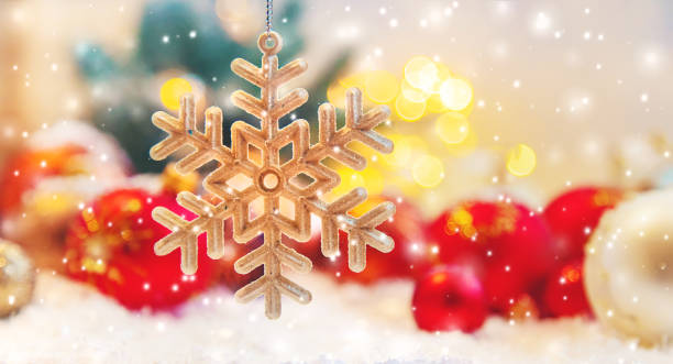 istock Beautiful christmas background with decor. Selective focus. 1196319475