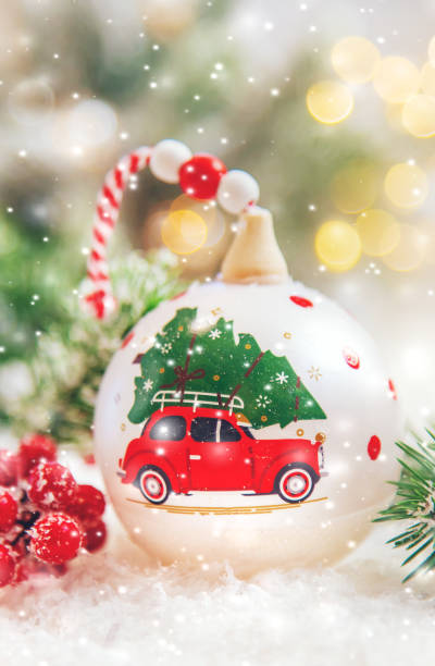 istock Beautiful christmas background with decor. Selective focus. 1196319557
