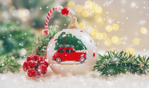 istock Beautiful christmas background with decor. Selective focus. 1196319559