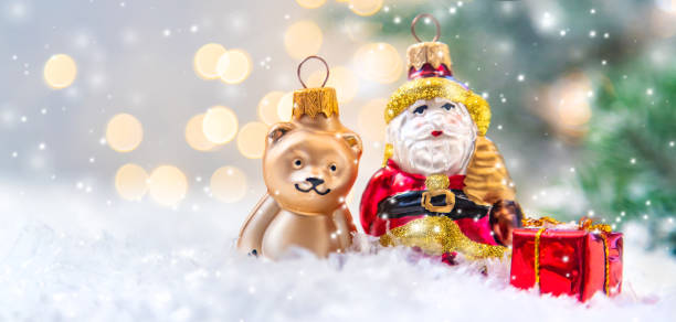 istock Beautiful christmas background with decor. Selective focus. 1196319639
