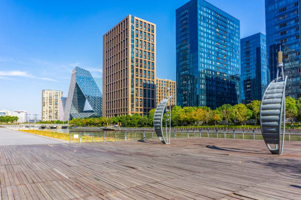 istock Modern Architecture Office Building in Ningbo Financial District, China 1196325355