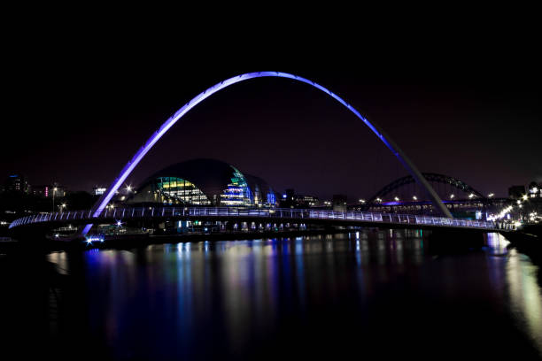 istock Gateshead millennium bridge at night 1196325730