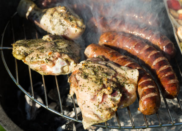 istock barbecue with delicious grilled meat on grill 1196329165
