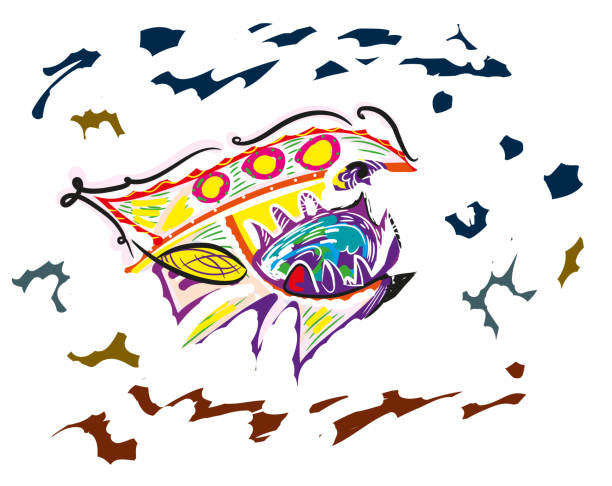 istock abstract illustration of wild fish in the sea. 1196331897