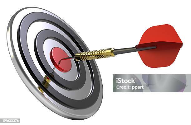 Target And Dart Stock Photo - Download Image Now - Dartboard, Silver - Metal, Accuracy