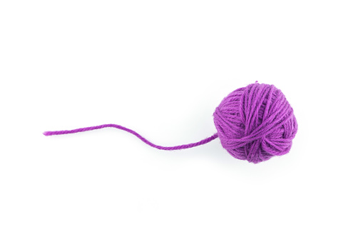 yarn color purple on white background.
