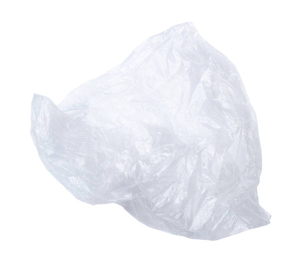 Crumpled clear plastic bag - fotografia de stock