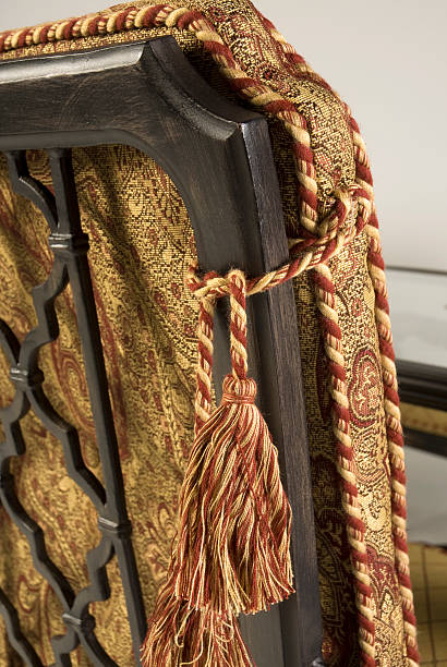 istock Fancy Dining Chair Macro With Ornate Upholstered Cushion 119633948