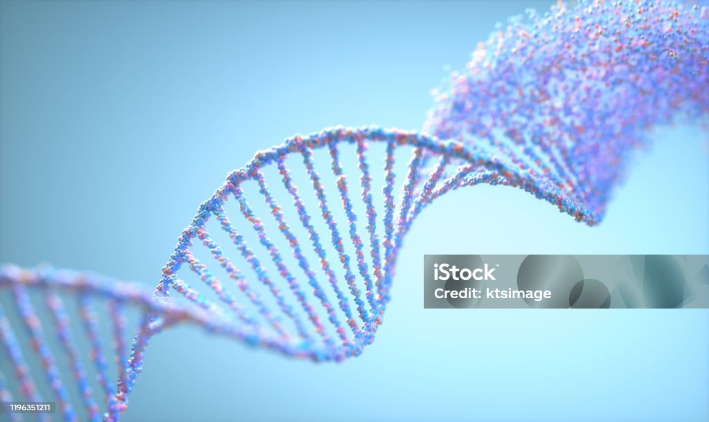 Oxidative DNA Damage Genetic Disorder Molecular Structure Genetic Syndrome and Genetic Disorder, 3D illustration of science concept. Colorful DNA molecule. DNA Stock Photo
