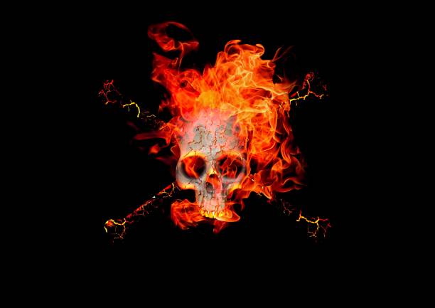 istock Abstract skull floating in the dark 1196351306