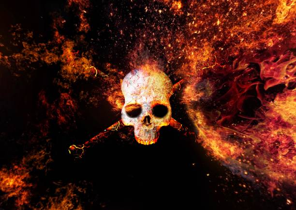 istock Abstract skull floating in the dark 1196351309