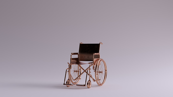 Bronze Hospital Wheelchair 3d illustration 3d render