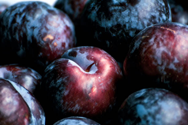 Fresh raft plums in the market
