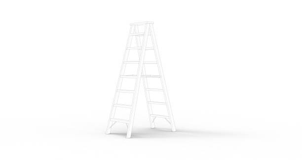 istock Drawing Stair on isolated White Background 1196358045