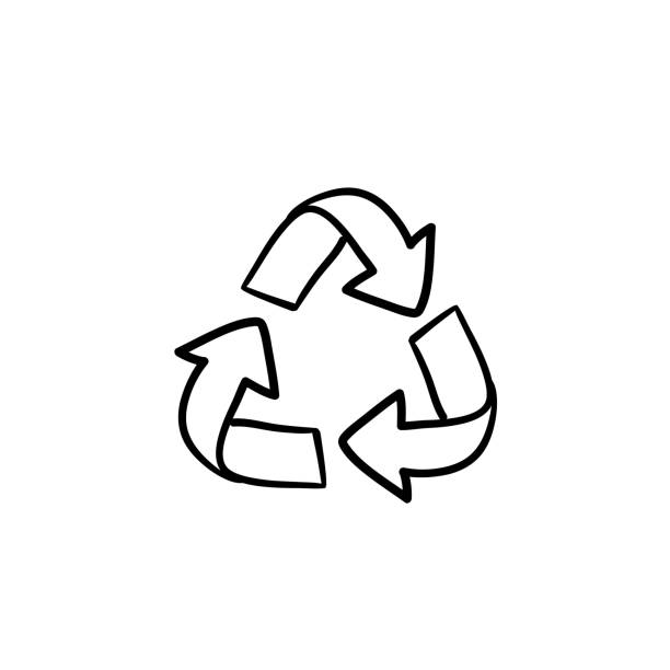 ilustrações de stock, clip art, desenhos animados e ícones de recycling doodle icon symbol illustration isolated on white - international wildlife conservation park