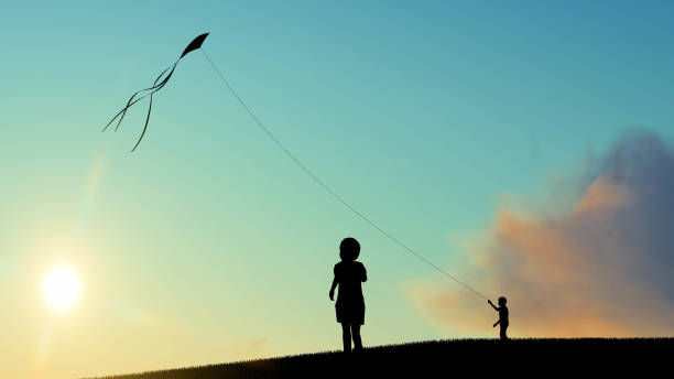 istock Children at sunset 3D Rendering 1196369226