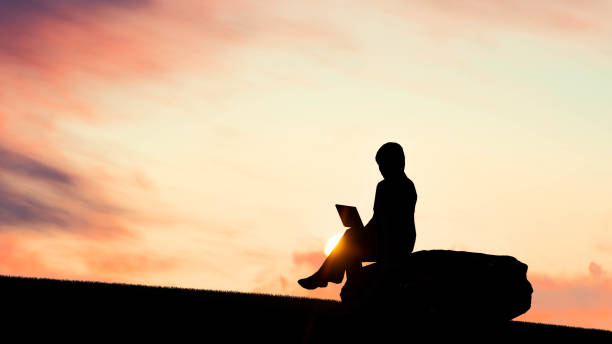 istock people silhouette at sky 3D Rendering 1196369282