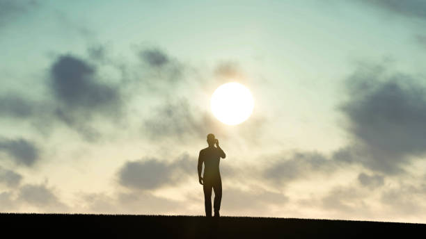 istock People Silhouette Walking at Sky Background 3D Rendering 1196369290