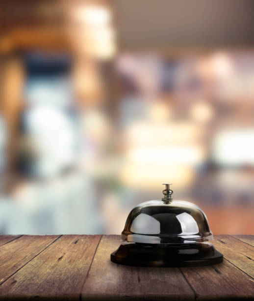 istock Call bell for service on wooden 1196369593