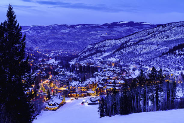 istock Beaver Creek Colorado Village at Night 1196372355