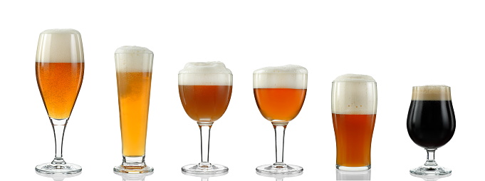 glasses with various types of beers