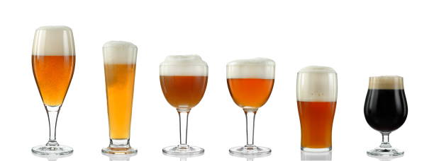 Beers 1 glasses with various types of beers ale stock pictures, royalty-free photos & images