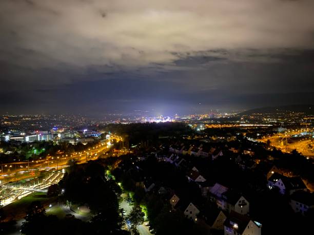istock Panoramic night view of Stuttgart, Germany 1196378290