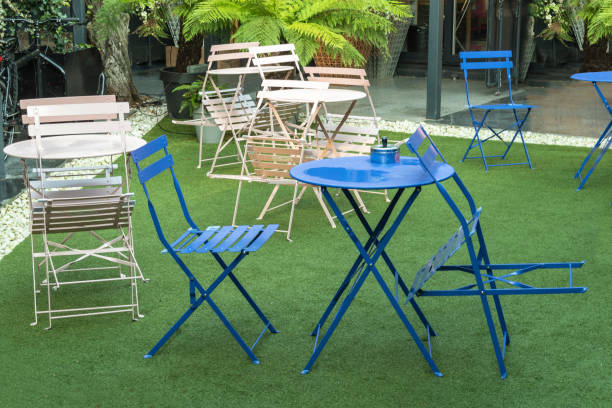 istock Tables and chairs on the terrace 1196381074