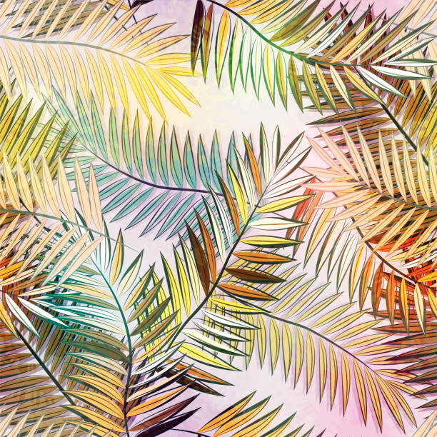 istock Abstract seamless tropical pattern with beautiful leaves and plants. Jungle print. Floral background. Seamless pattern with colorful leaves and plants. 1196384255