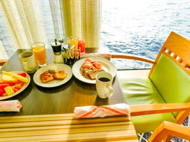 istock Dining Room Buffet aboard the luxury abstract cruise ship 1196385247